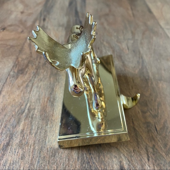 Brass Moose Christmas Stocking Holder - Picture 2 of 12